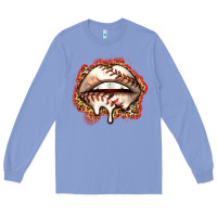 Colony Blue baseball lips Long Sleeve Tee - Zillion Design Studio