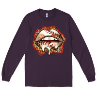 Plum baseball lips Long Sleeve Tee - Zillion Design Studio