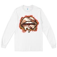 White baseball lips Long Sleeve Tee - Zillion Design Studio