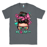 Charcoal Heather cat mom messy bun Classic Tee - Zillion Design Studio