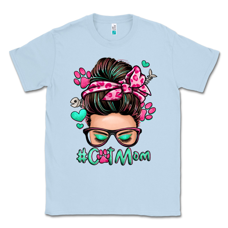 Cat Mom Messy Bun Classic Tee by Zillion Design Studio | Teevron