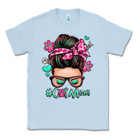Dusty Blue cat mom messy bun Classic Tee - Zillion Design Studio
