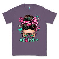 Lavender cat mom messy bun Classic Tee - Zillion Design Studio