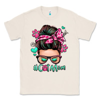 Natural cat mom messy bun Classic Tee - Zillion Design Studio