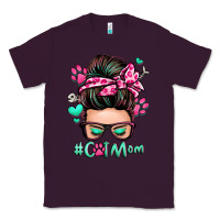 Plum cat mom messy bun Classic Tee - Zillion Design Studio