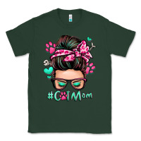 Sports Green cat mom messy bun Classic Tee - Zillion Design Studio