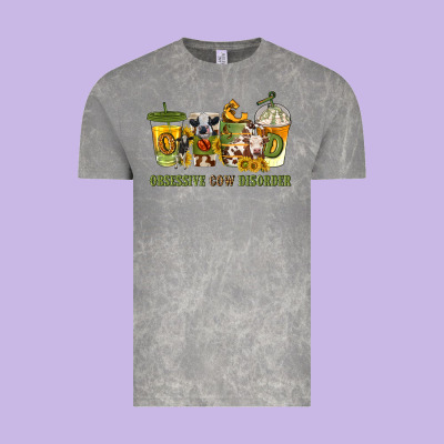 Obsessive Cow Disorder Coffee Cups Vintage Tee Designed By Texasbilliewilder