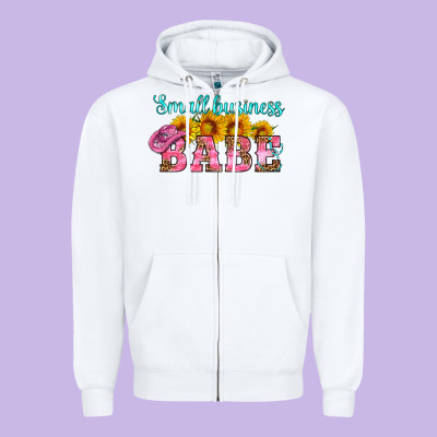 Small Business Babe Zipper Hoodie Designed By Hra Design Shop