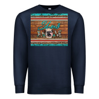 Navy show mom aztec cowhide leopard heifer Premium Sweatshirt - Artiststas