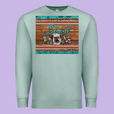 Show Mom Aztec Cowhide Leopard Heifer Premium Sweatshirt Designed By Artiststas