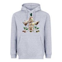 Heather Grey martini glasses and martini bottle Heavyweight Hoodie - AdoDesignShop