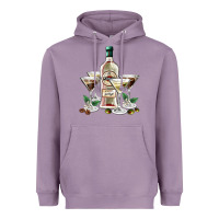 Lavender martini glasses and martini bottle Heavyweight Hoodie - AdoDesignShop