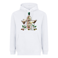 White martini glasses and martini bottle Heavyweight Hoodie - AdoDesignShop