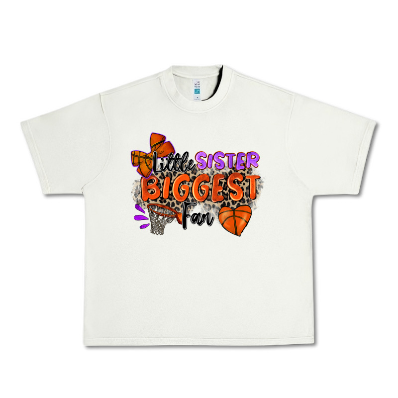 Little Sister Biggest Fan Basketball Urban Heavy Tee by Zillion Design Studio | Teevron
