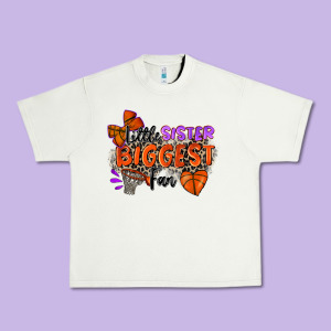 Little Sister Biggest Fan Basketball Urban Heavy Tee Designed By Zillion Design Studio
