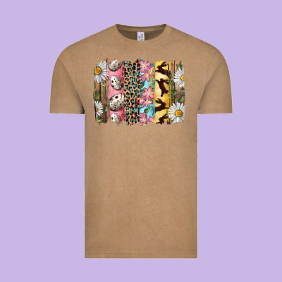 Vintage Tee Easter Brushstroke With Quail Eggs Daisy And Bunny
