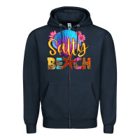 Navy salty beach Zipper Hoodie - HRA Design Shop