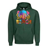 Sports Green salty beach Zipper Hoodie - HRA Design Shop