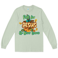 Matcha Fall for Jesus He Never Leaves Long Sleeve Tee - texasbilliewilder