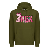 Army Green pink three rex Premium Hoodie - MaliasSmallBusiness