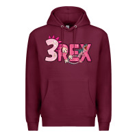 Burgundy pink three rex Premium Hoodie - MaliasSmallBusiness