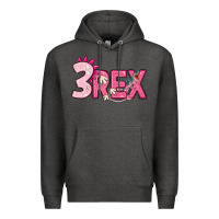 Charcoal Heather pink three rex Premium Hoodie - MaliasSmallBusiness