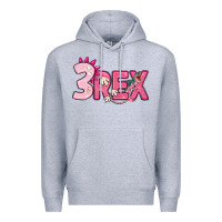 Heather Grey pink three rex Premium Hoodie - MaliasSmallBusiness