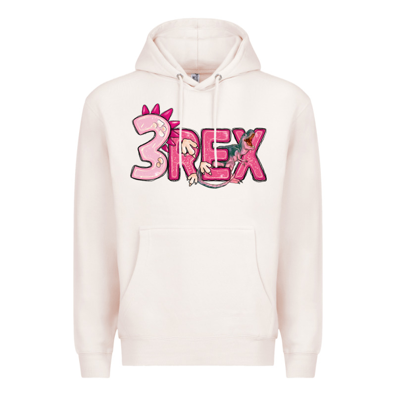 Pink Three Rex Premium Hoodie by MaliasSmallBusiness | Teevron