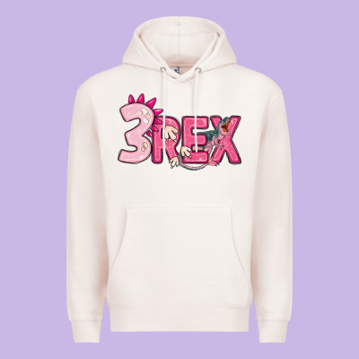 Pink Three Rex Premium Hoodie Designed By Maliassmallbusiness