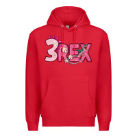 Red pink three rex Premium Hoodie - MaliasSmallBusiness