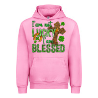 Fuchsia Pink I Am Not Lucky I Am Blessed St. Patricks Urban Hoodie - BundleAndBundleShop