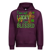 Mauve Wine I Am Not Lucky I Am Blessed St. Patricks Urban Hoodie - BundleAndBundleShop