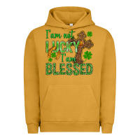 Pigment Peanut Butter I Am Not Lucky I Am Blessed St. Patricks Urban Hoodie - BundleAndBundleShop