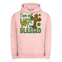 Pigment Salmon I Am Not Lucky I Am Blessed St. Patricks Urban Hoodie - BundleAndBundleShop