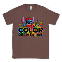 Chestnut color outside the lines autism stitch Classic Tee - Zillion Design Studio