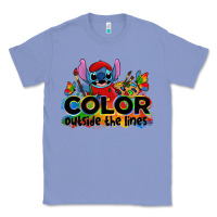 Colony Blue color outside the lines autism stitch Classic Tee - Zillion Design Studio