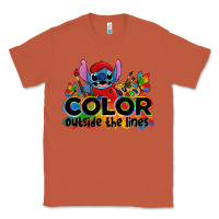 Copper color outside the lines autism stitch Classic Tee - Zillion Design Studio