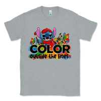 Heather Grey color outside the lines autism stitch Classic Tee - Zillion Design Studio