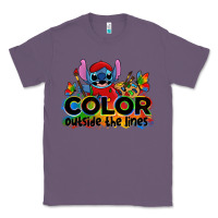 Lavender color outside the lines autism stitch Classic Tee - Zillion Design Studio