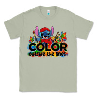 Matcha color outside the lines autism stitch Classic Tee - Zillion Design Studio