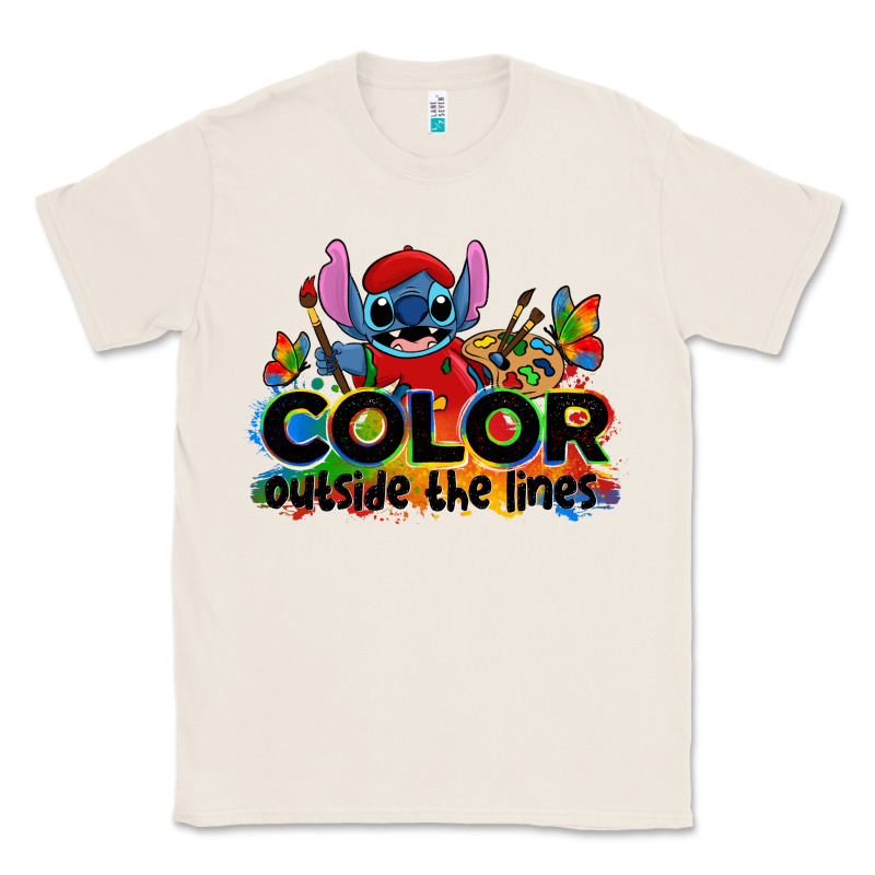 Color Outside The Lines Autism Stitch Classic Tee by Zillion Design Studio | Teevron