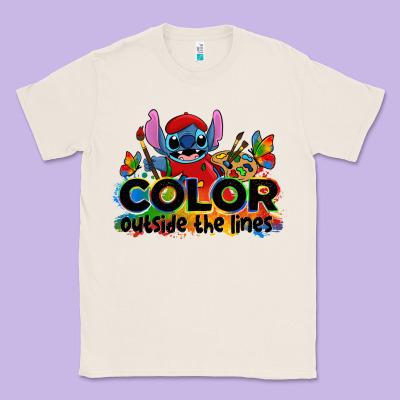 Color Outside The Lines Autism Stitch Classic Tee Designed By Zillion Design Studio