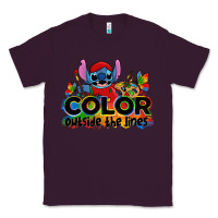 Plum color outside the lines autism stitch Classic Tee - Zillion Design Studio