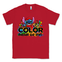 Red color outside the lines autism stitch Classic Tee - Zillion Design Studio
