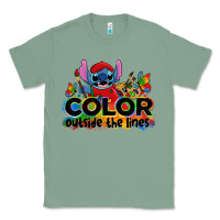 Sage color outside the lines autism stitch Classic Tee - Zillion Design Studio