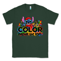 Sports Green color outside the lines autism stitch Classic Tee - Zillion Design Studio
