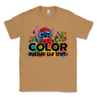 Toasted Coconut color outside the lines autism stitch Classic Tee - Zillion Design Studio