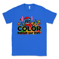 True Royal color outside the lines autism stitch Classic Tee - Zillion Design Studio