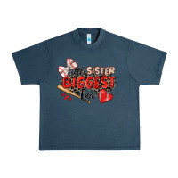 Midnight Navy little sister biggest fan baseball Urban Heavy Tee - Zillion Design Studio