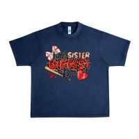 Navy little sister biggest fan baseball Urban Heavy Tee - Zillion Design Studio